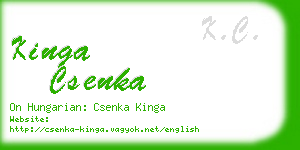 kinga csenka business card